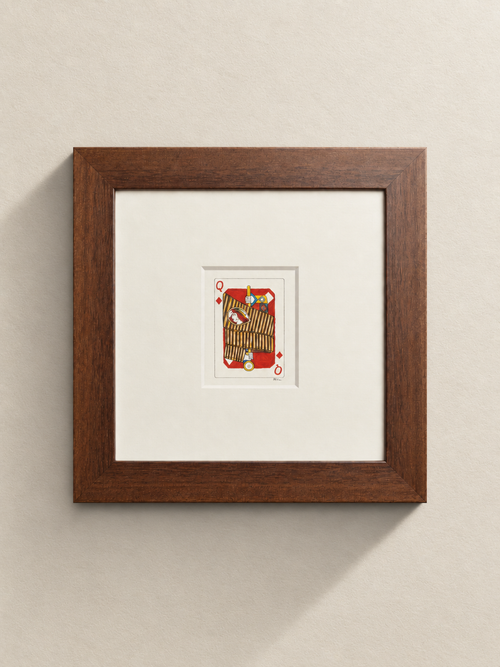 Dame de carreau, fond beige #hover